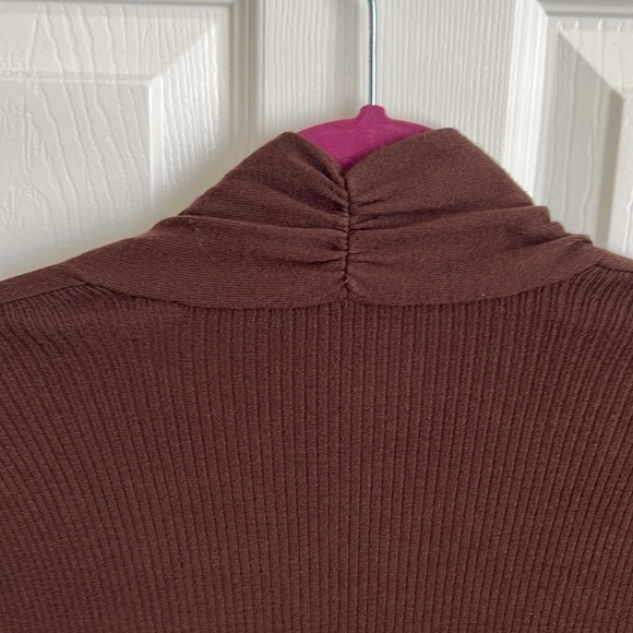 Chicos‎ Brown Cardigan Sweater Short Sleeve Open Front Knit Size 1 Medium - Picture 6 of 8
